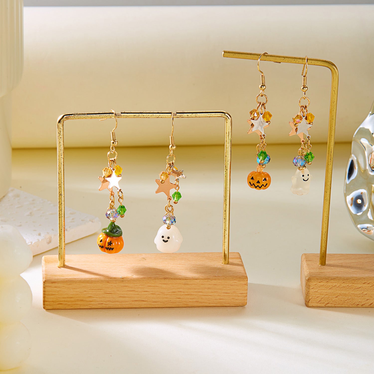 Wholesale  tassel orange pumpkin ghost earrings