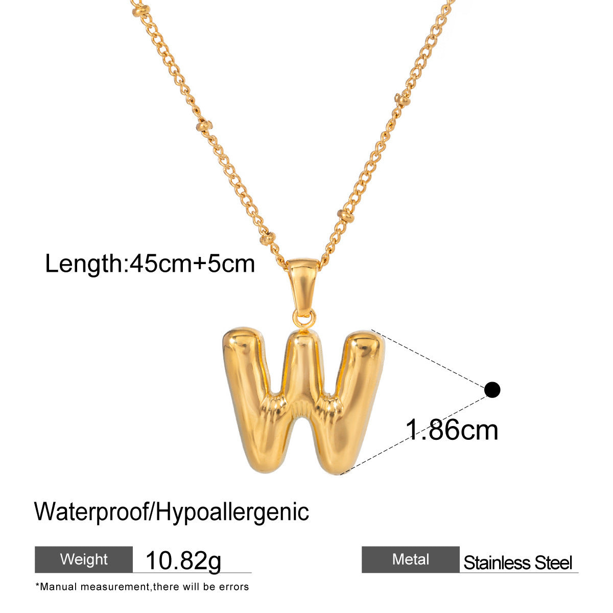 Wholesale Light Luxury Stainless Steel Initial Necklace