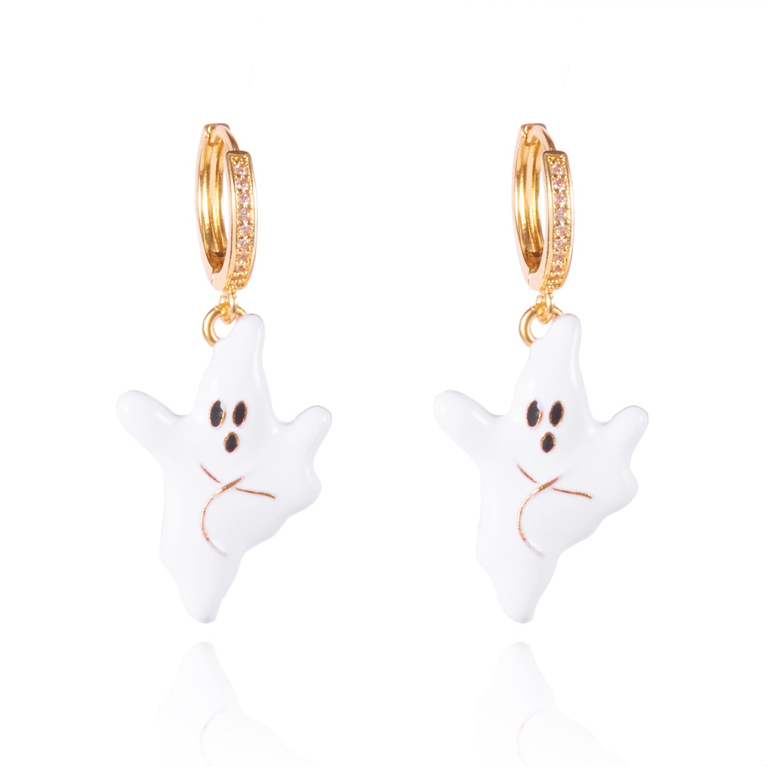 Wholesale  Black Oil-Drip  Pumpkin Ghost Pendant Earrings