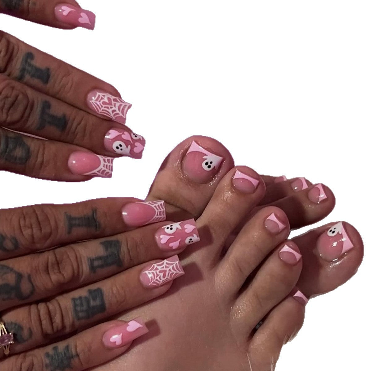 Wholesale 24 Pieces/  box  Heart web Nails Kits Nail Stickers