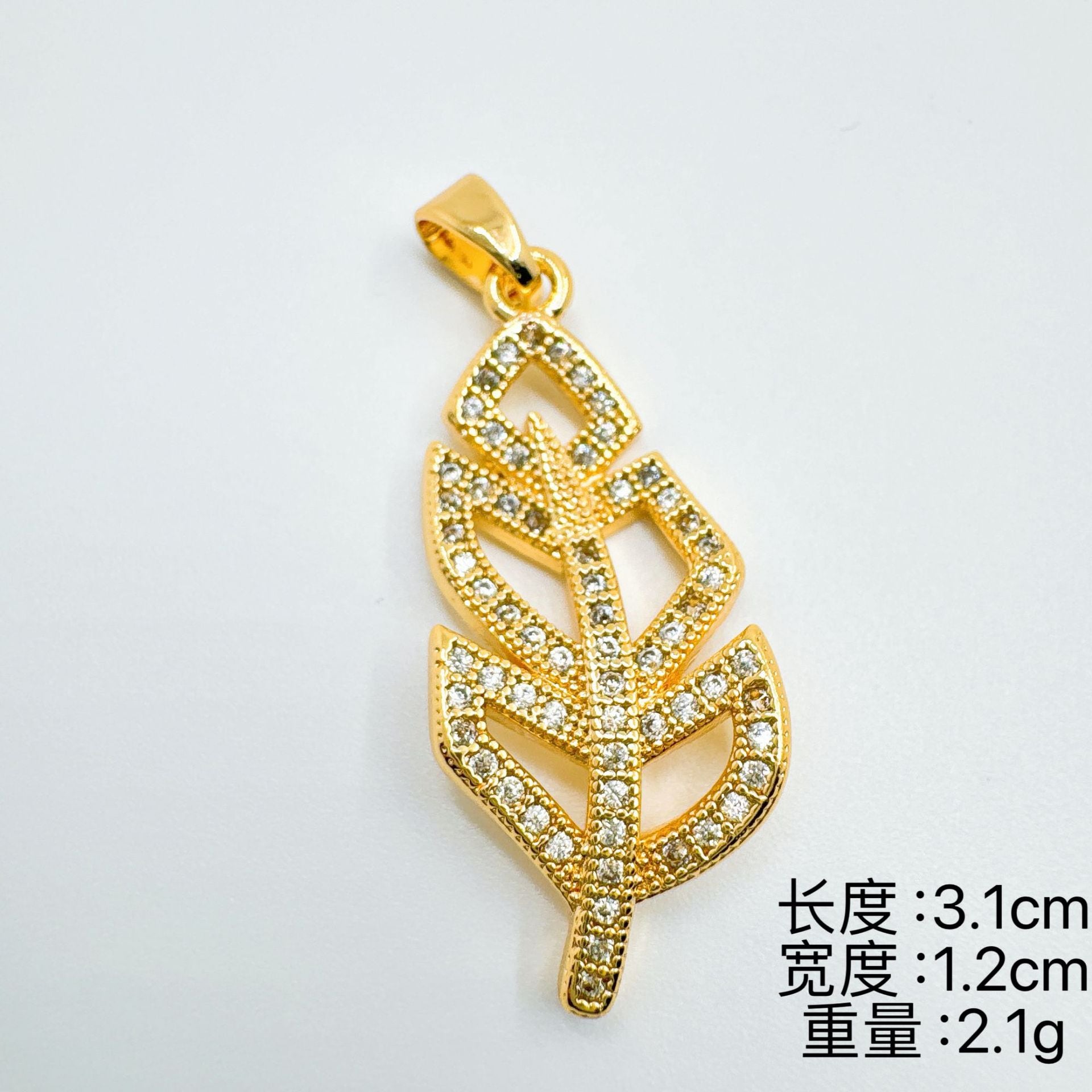 Wholesale European Style Leaf Fairy Necklace Copper Zircon Gold Plated Fashion Accessory