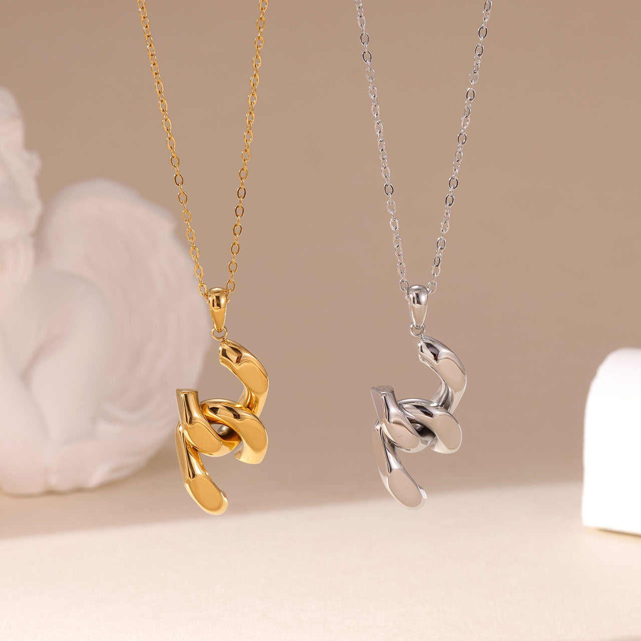 Wholesale Twisted-Wire Titanium Steel Irregular Necklace