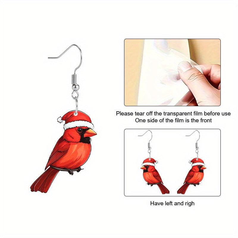 Wholesale Charming Cardinal Acrylic Earrings