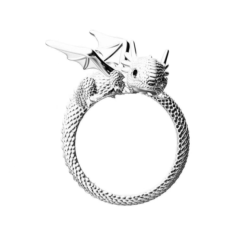 Wholesale Cross-Border Dragon Animal Shaped Ring Cute Ring Women' s Fashion Personality Sexy Niche Design Cool Style Index Finger Ring