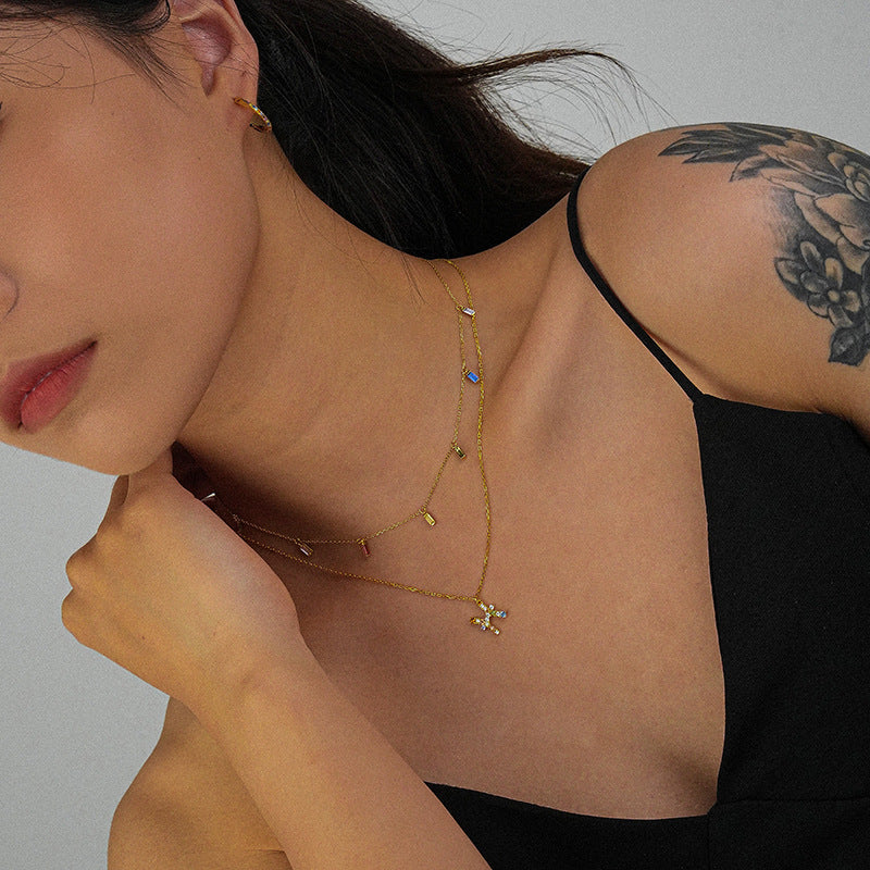 Wholesale 925 Sterling Silver Rainbow 12 Zodiac Necklace ACC-NE-YuanFan006