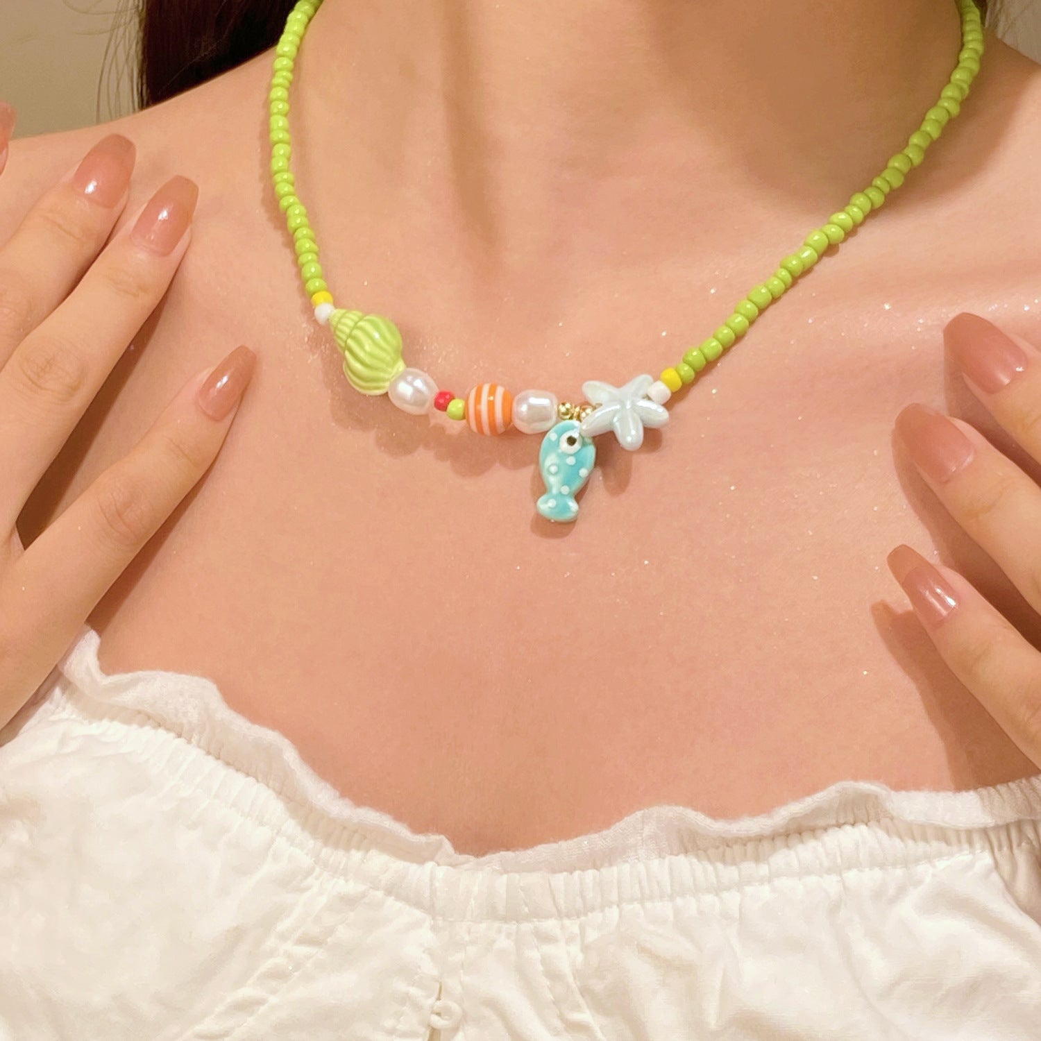 Wholesale  Natural Stone Shell Necklace