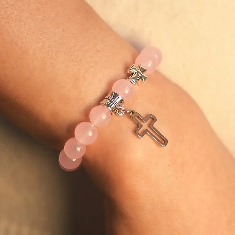 Wholesale European American Couple Design Acrylic Electroplated Cross Bracelet,  Fashion Jewelry Accessory for Resale
