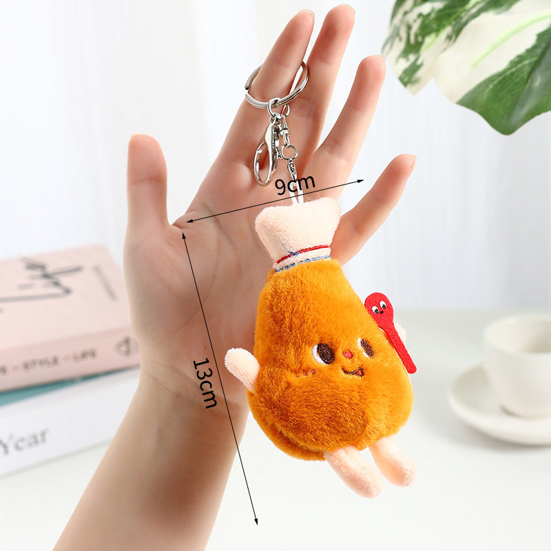 Wholesale Cartoon Chips Burger Hot Dog Plush Keychain ACC-KC-XiaW002