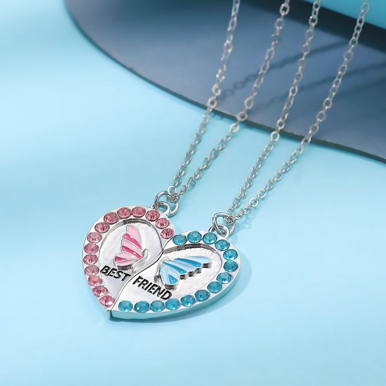 Wholesale Alloy star moon  and sun interlocking best friend necklaces