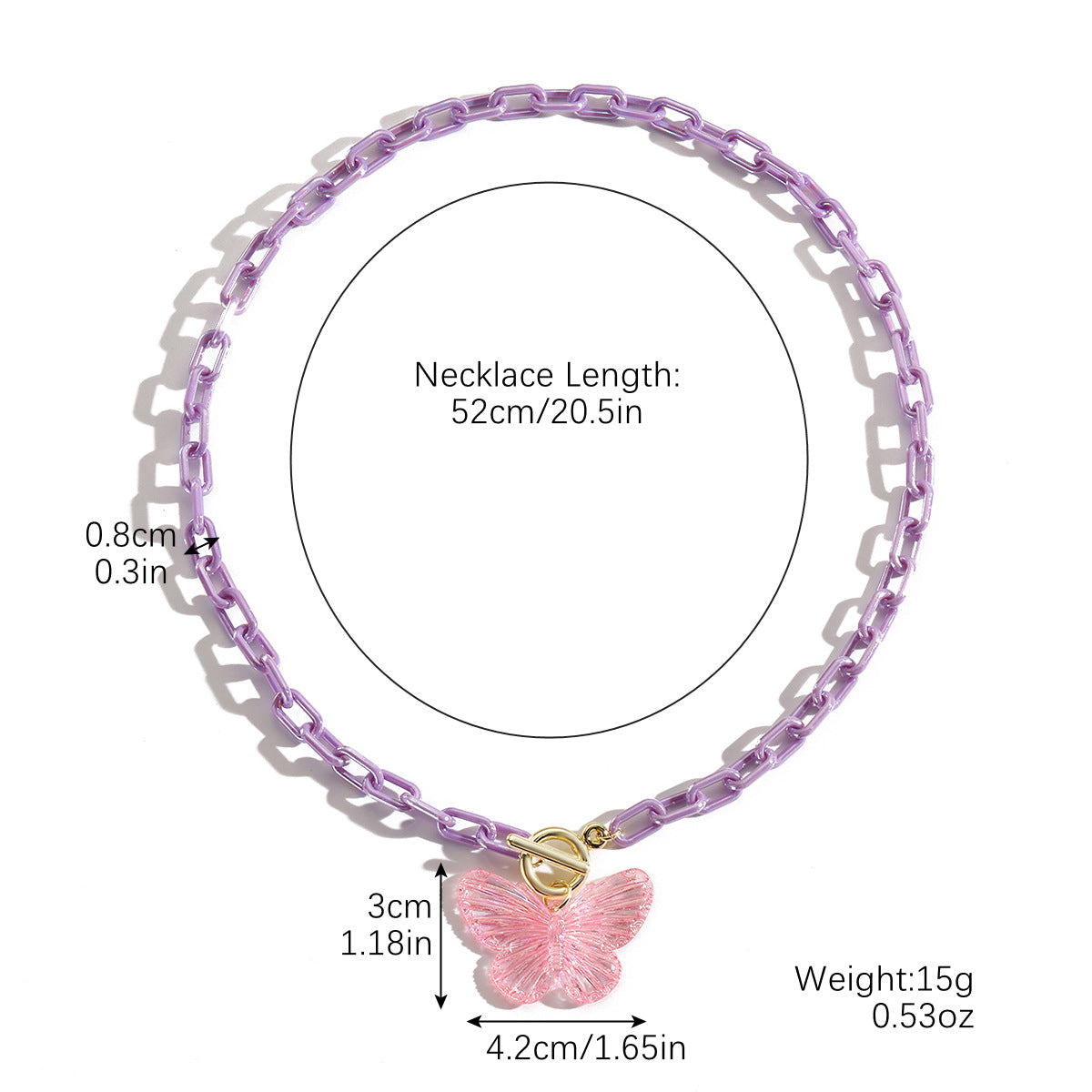 Wholesale  Resin Acrylic Butterfly Necklace