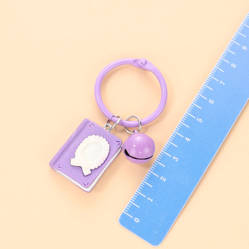 Wholesale Book Bell Keychain Cute Cartoon Hanger Resin Accessories ACC-KC-HuiMei002