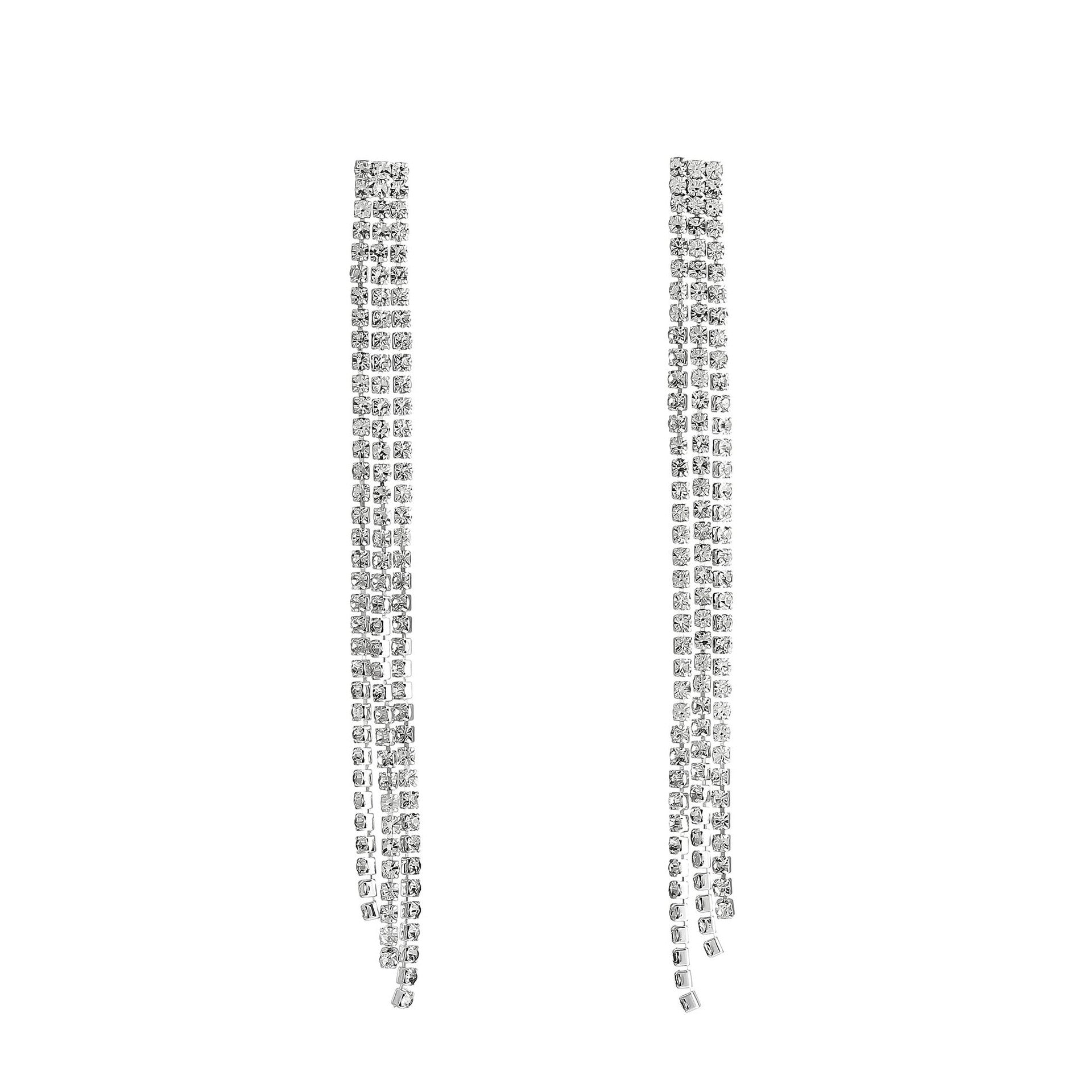 Wholesale Earrings Full-Diamond Long Tassel Earrings