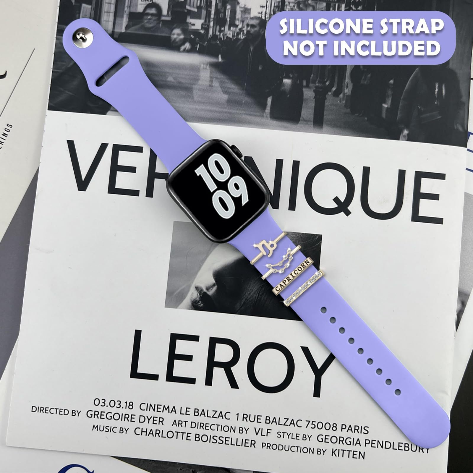 Wholesale Twelve Zodiac Sign Decorative Nail Set Suitable for Apple Watch Silicone Strap Rhinestone Accessories Zodiac Pendant