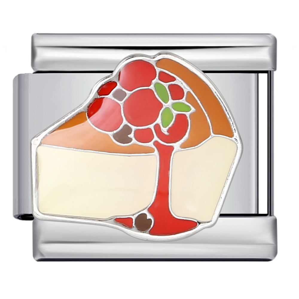 Wholesale Italian Charm Bracelet 9mm DIY Splicing Removable Cartoon Food Element Stainless Steel Composable Bracelet