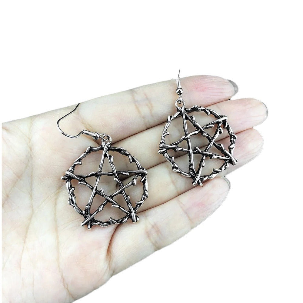 Wholesale Halloween Goth Theme Pentagram Earrings ACC-ES-MLR004