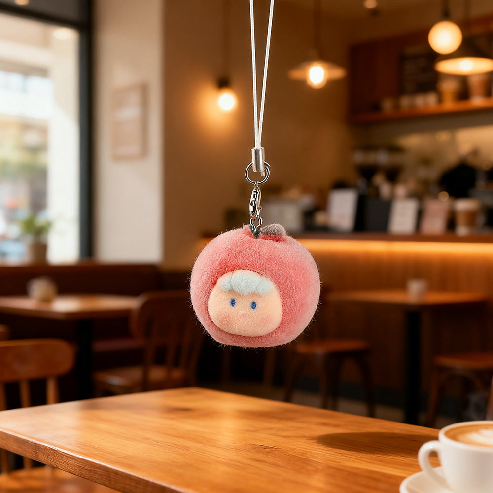 Wholesale Cute Resin Flocked Christmas Tree Keychain