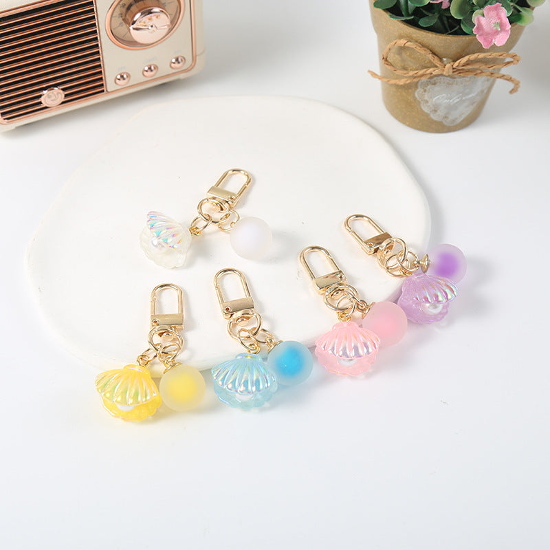 Wholesale Acrylic Colored Shell Keychain Bags and Pendants ACC-KC-HuiMei014