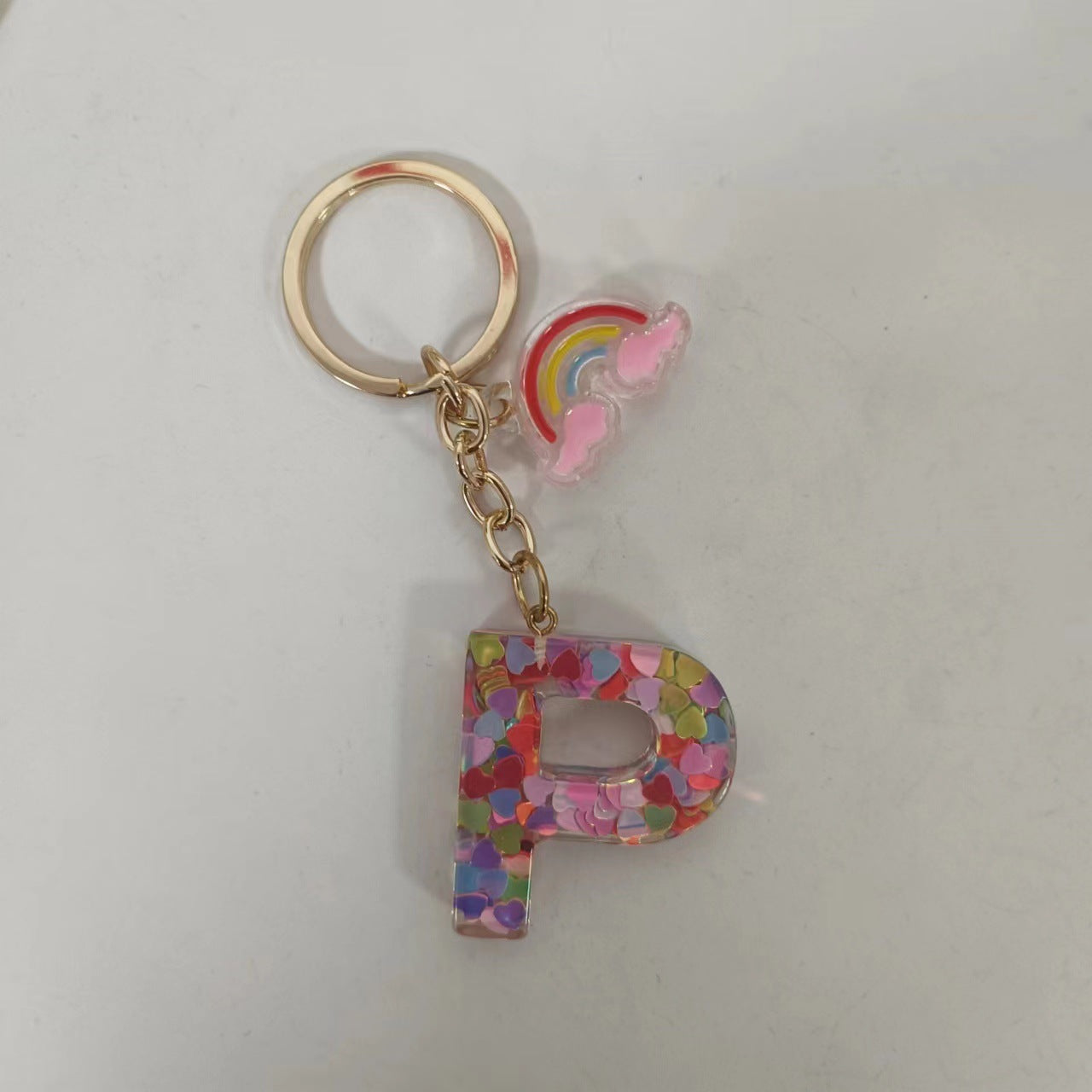 Wholesale Trendy Resin Alphabet Letter Keychains 26 A Z Iridescent Sequin Charm Set Party Gift Bag Charm Boutique Resale Accessory