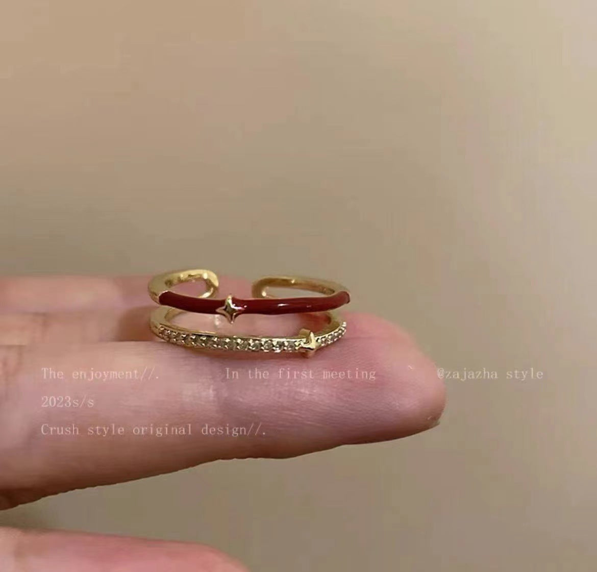 Wholesale  Bow Diamond Ring  Opening Adjustable Ring