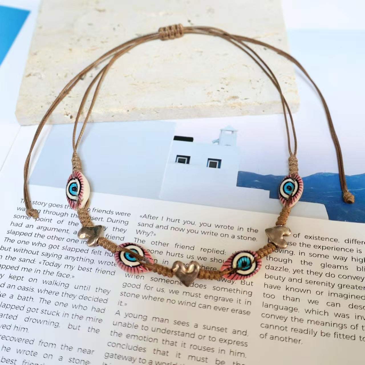 Wholesale Shell Bead Evil Eye Necklace Geometric Fashion Accessory for Boutique Resale