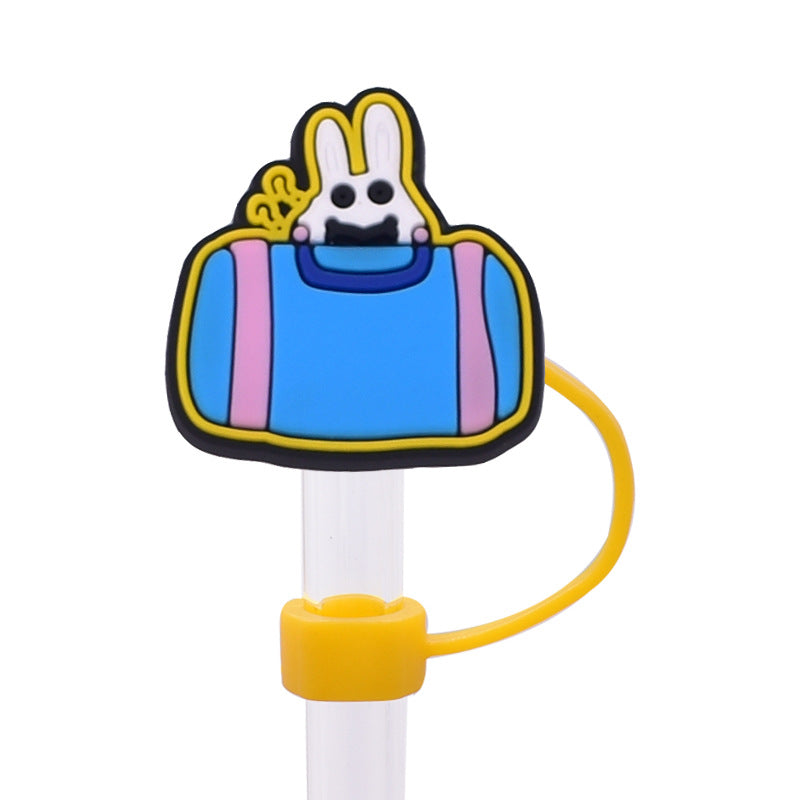 Wholesale Random 100pcs Cute Cartoon Dessert Straw Cover 10MM Straw Tube Cap