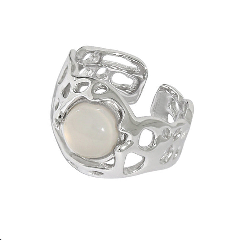Wholesale  Women's Simple Moonstone Forefinger Open Ring
