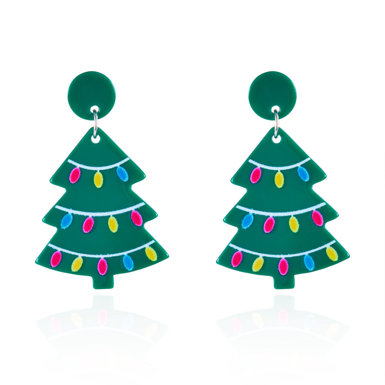 Wholesale Christmas Acrylic Colorful Christmas Tree Snowman Earrings