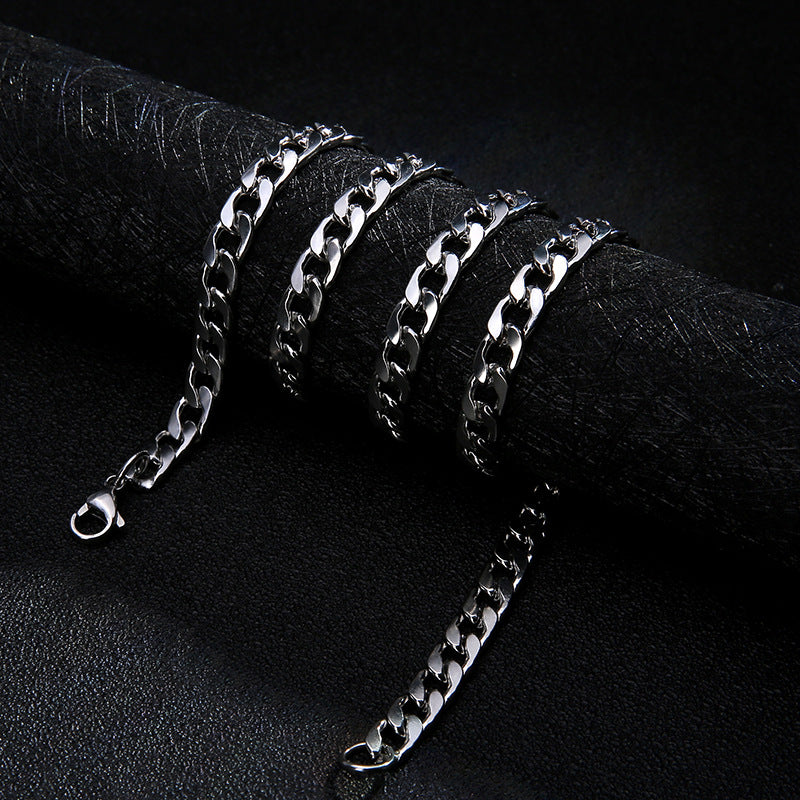 Wholesale Titanium Steel Cuban Necklace Men's Necklace Clavicle Chain ACC-NE-Meihun008