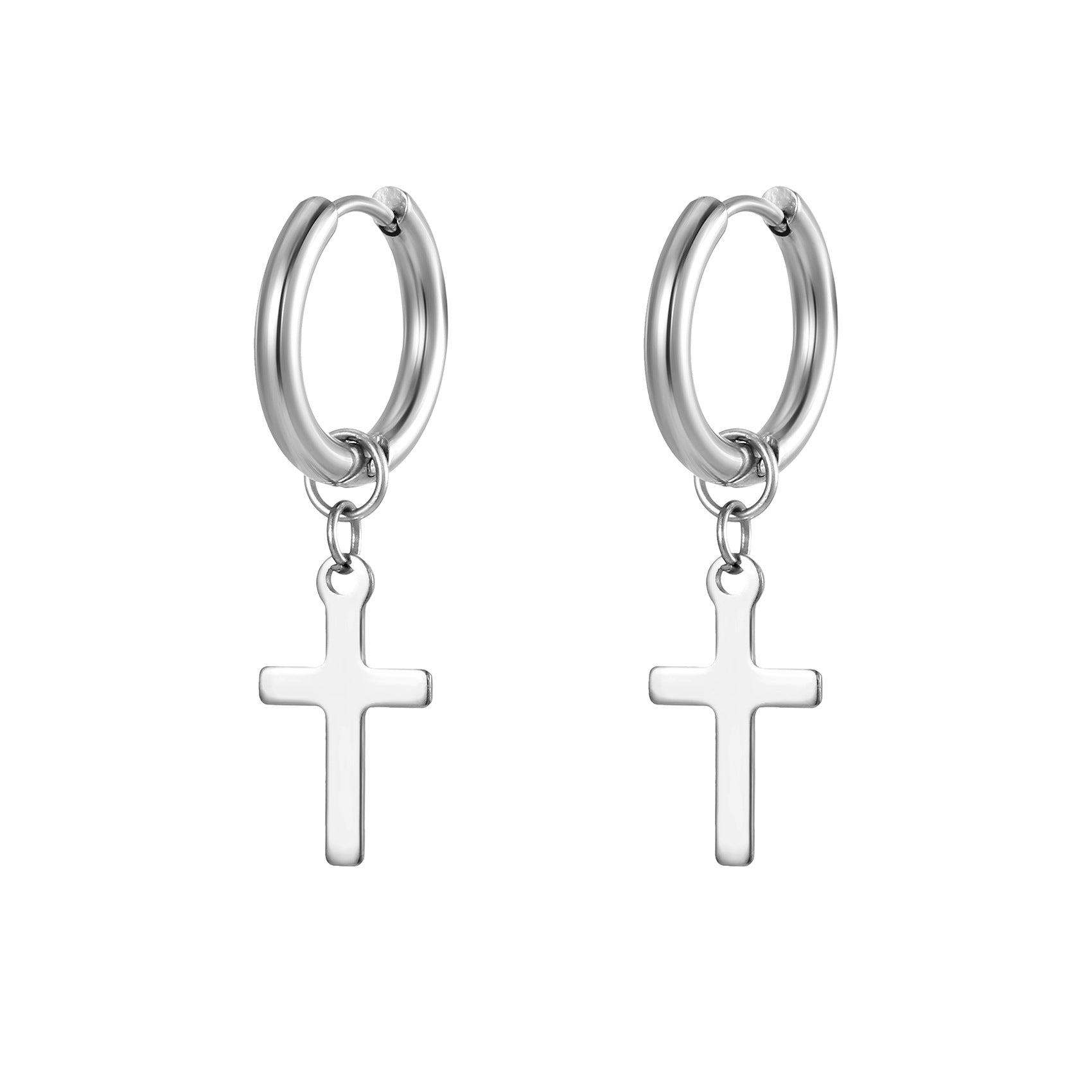 Wholesale Stainless Steel Earrings 18K Plated Cross Heart Bow Earrings ACC-ES-MuShan006