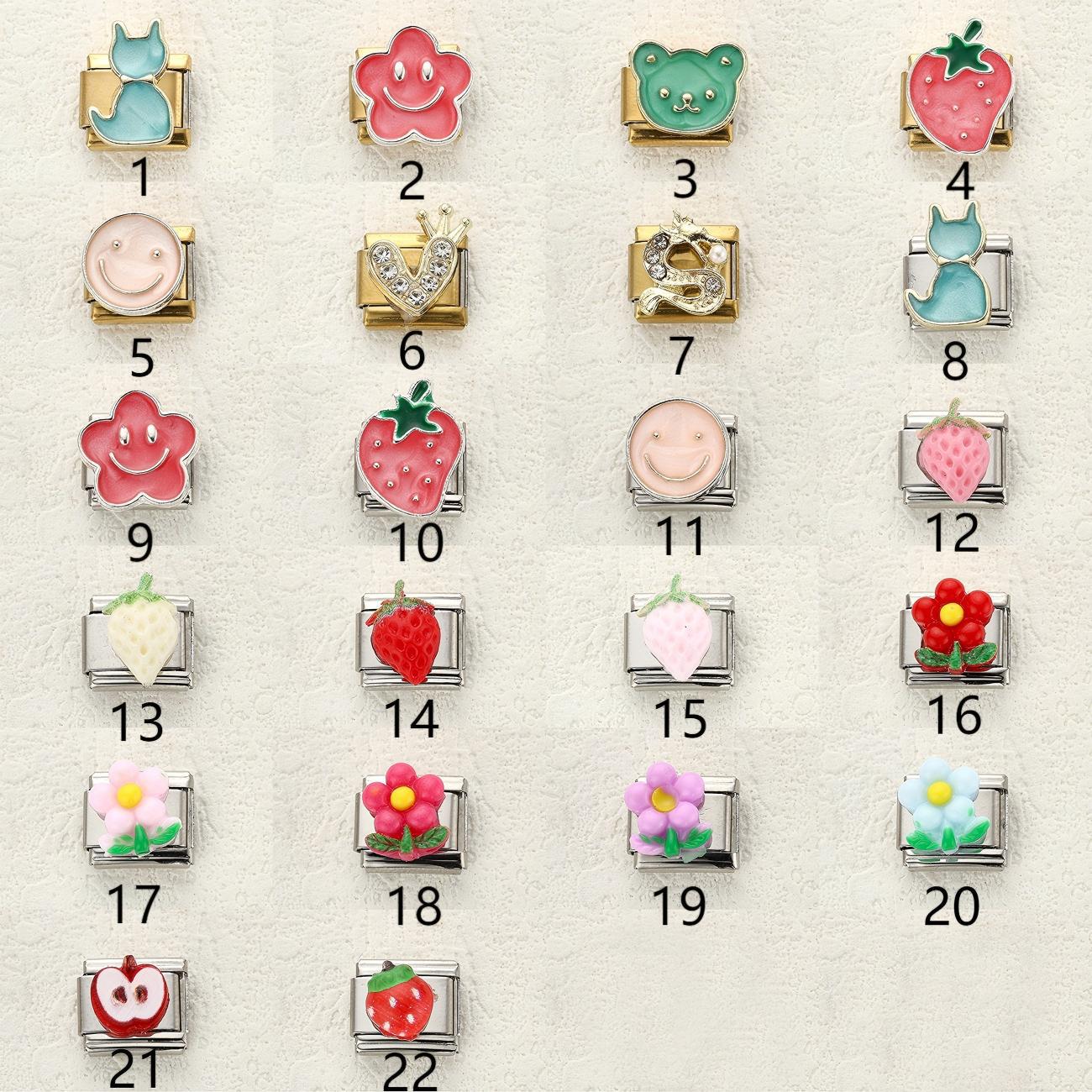 Wholesale 10pcs Italian Charm Bracelet 9mm DIY Splicing Cute Creative Stainless Steel Composable Bracelet