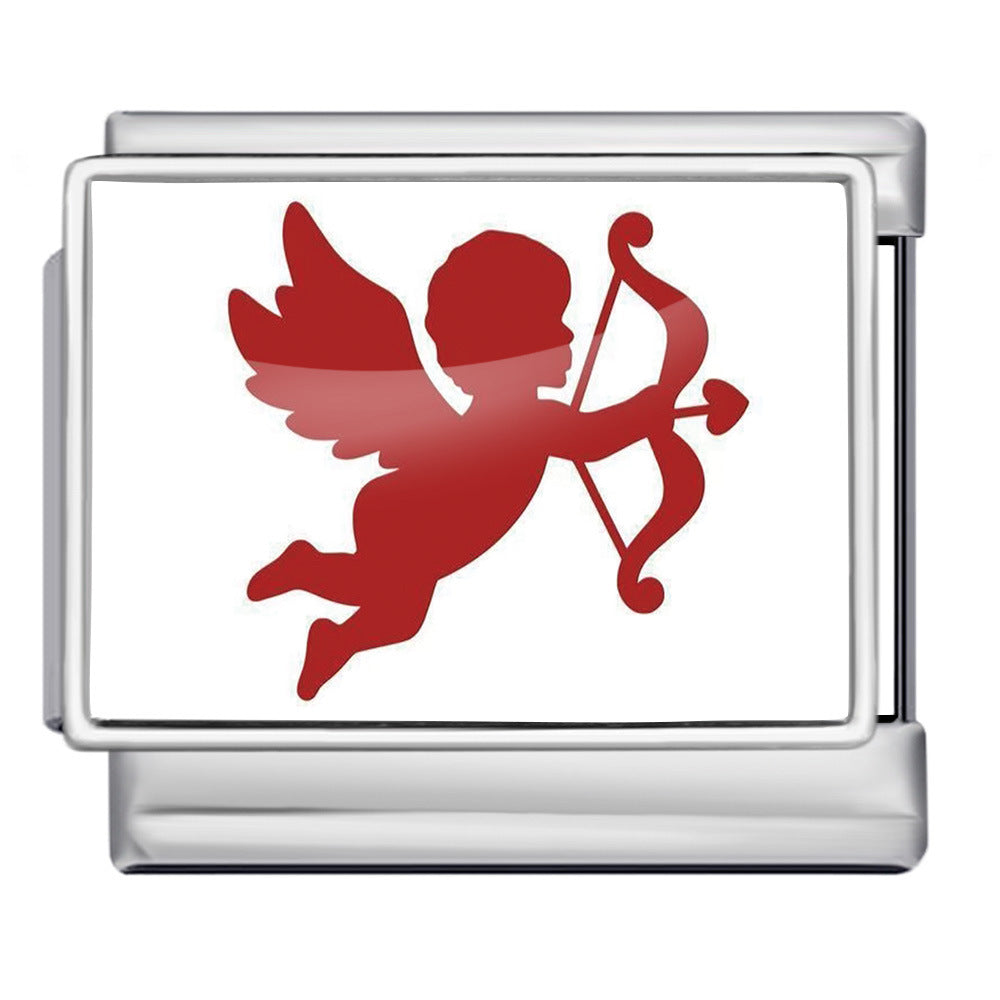 Wholesale Italian modular Photo-style angel pattern DIY  bracelet