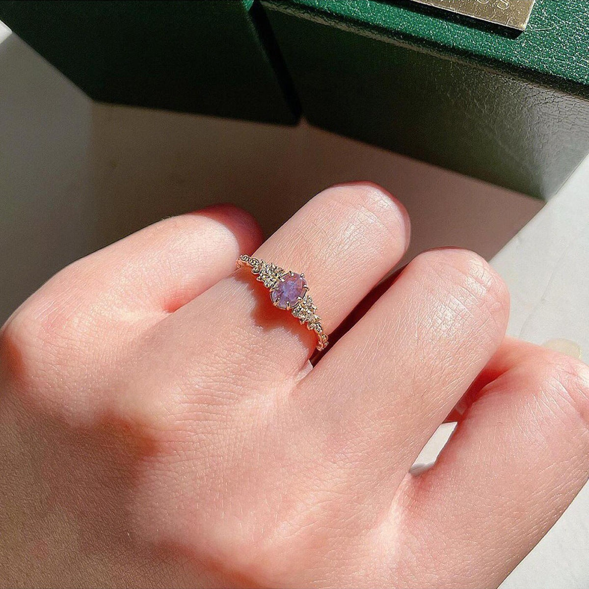 Wholesale  sapphire oval diamond ring adjustable ring jewelry