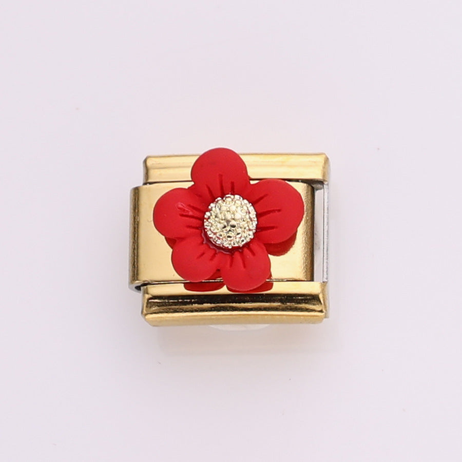 Bracelet de charme italien 10pcs 10 mm Bracelet composable en acier inoxydable 9 mm