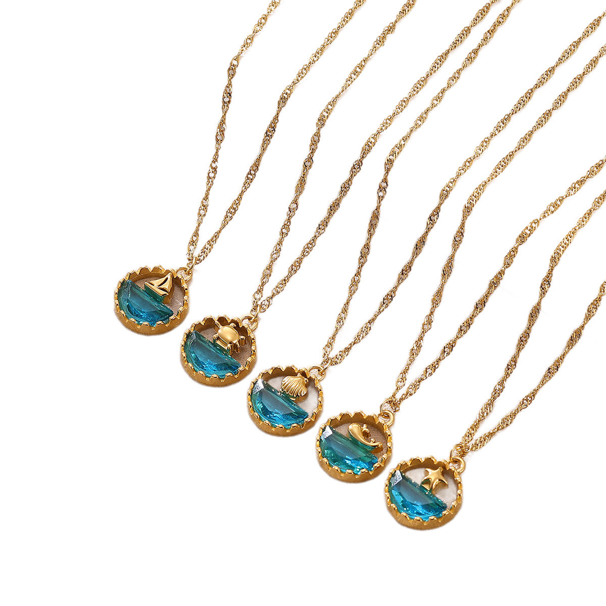 Wholesale Stainless Steel Ocean Series Whale Necklace