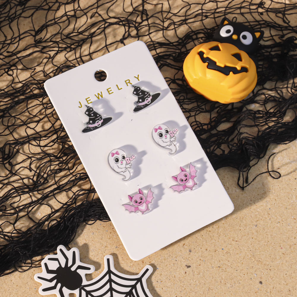Wholesale  Acrylic Cute Ghost Bow Earrings