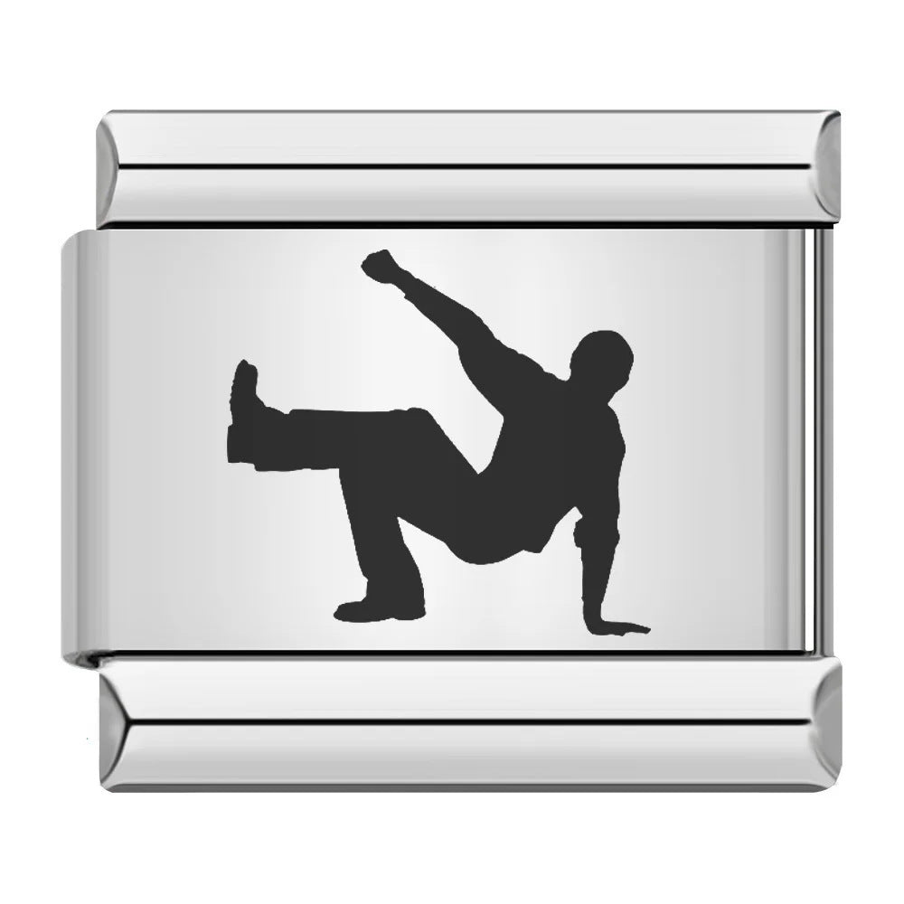 Wholesale 9mm Italian Charm Starter Bracelets DIY square Single Section Creative Stainless Steel Composable Bracelet