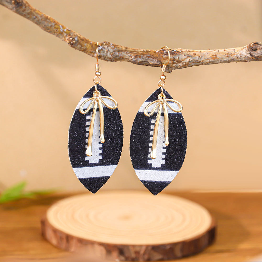 Wholesale Sequined Football Earrings