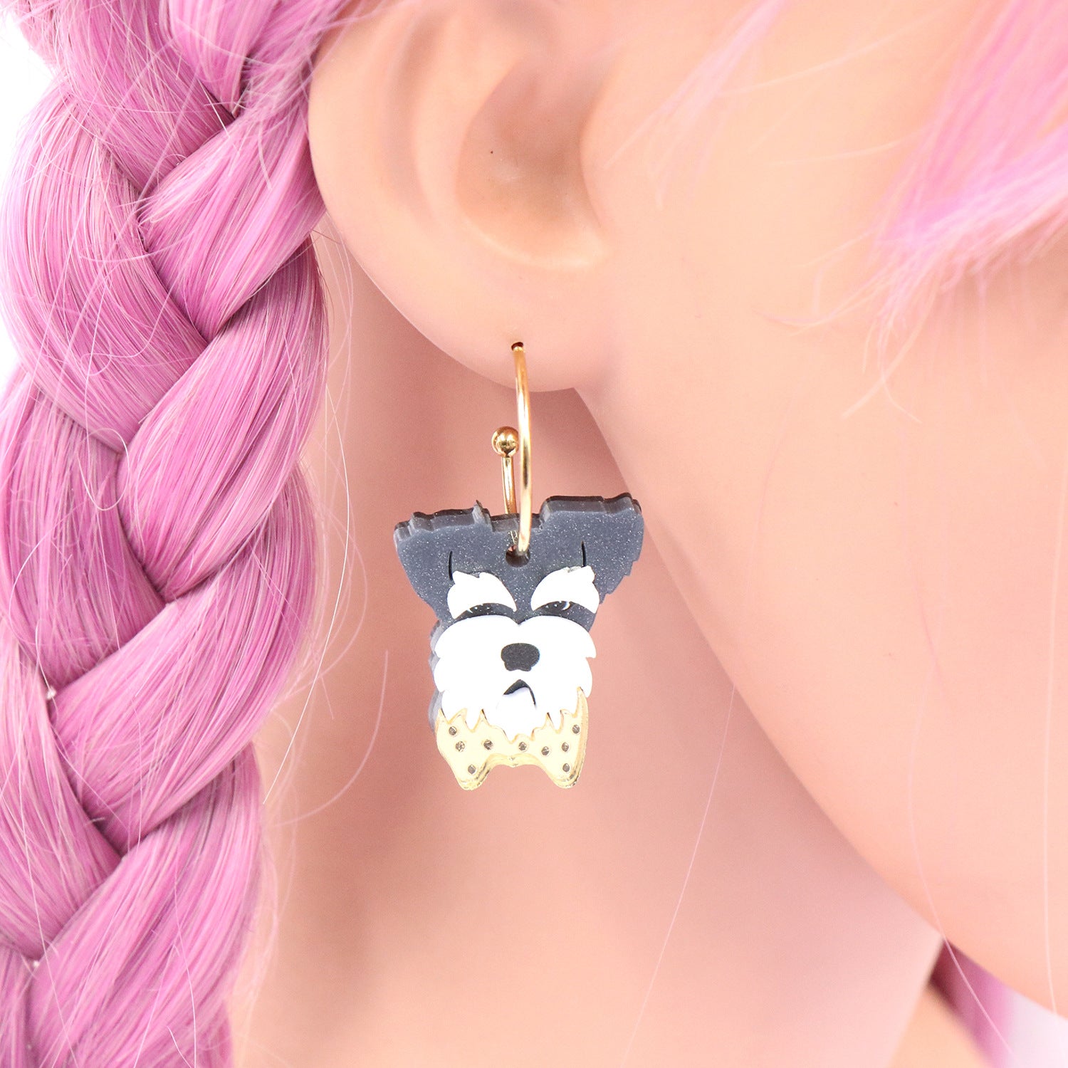 Wholesale 5pcs Ke Jin Furry Cute Animal Acrylic Earrings Cute Earrings ACC-ES-XiaoYan056