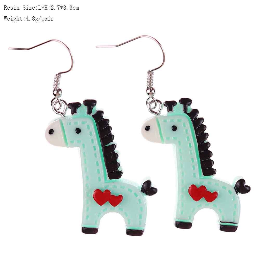 Wholesale fun cute cartoon animal pony earrings