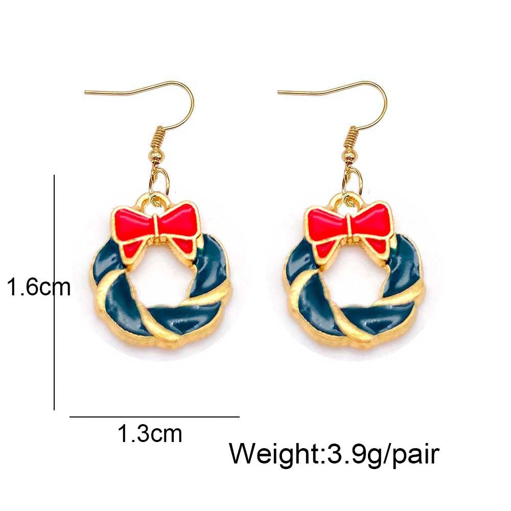 Wholesale Christmas Tree Santa Claus Bell Alloy Oil Drop Earrings ACC-ES-ChenY044