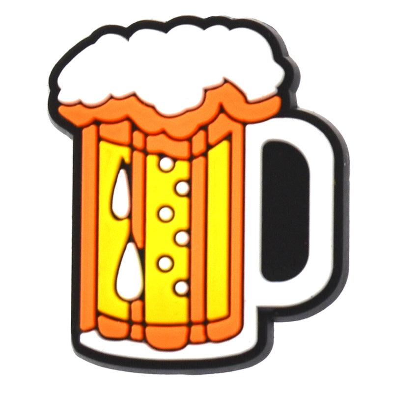 Wholesale Random 100pcs beer  PVC Soft Rubber Shoe Buckle Decoration