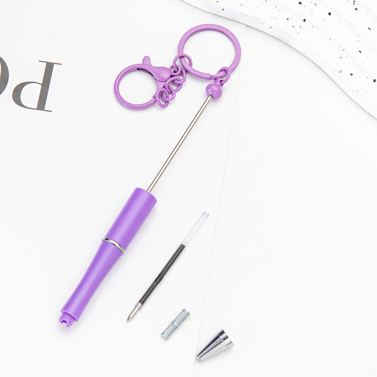 Wholesale  DIY beadable pen rotating medium oil ballpoint pen