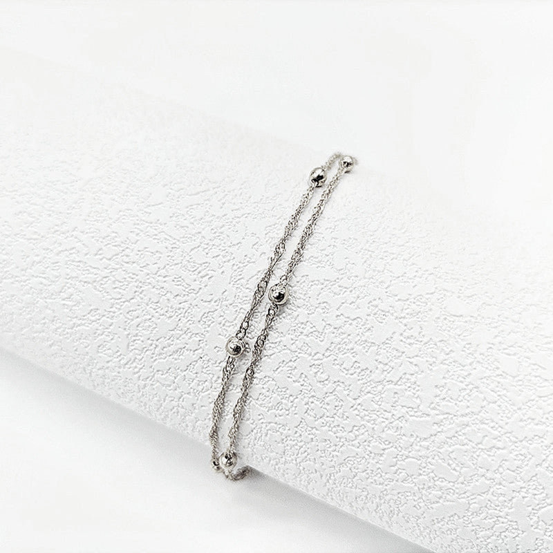 Wholesale Gold Electroplated Alloy Bohemian Three Layer Bead Chain Bracelet For Women Layered Trendy Jewelry