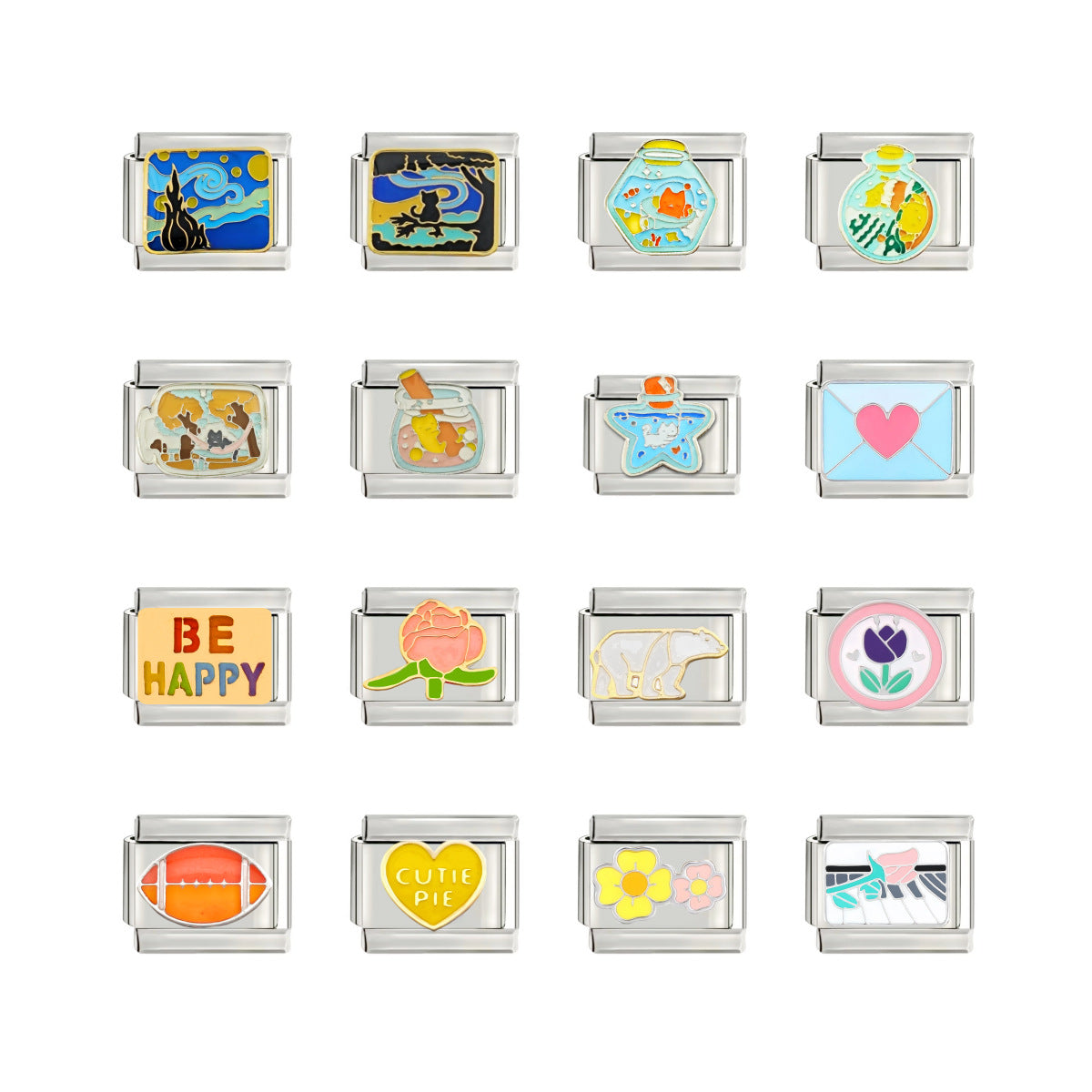Wholesale 9mm Italian Charm Starter Bracelets DIY square Single Section Creative Stainless Steel Composable Bracelet