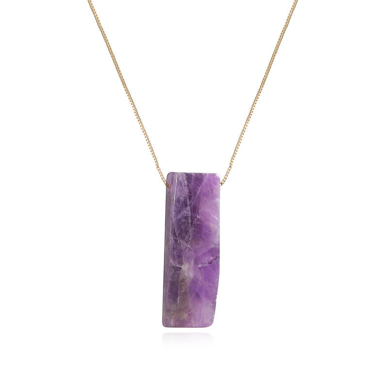 Wholesale Fashion Handmade Wire Wrapped Amethyst Crystal Pendant Necklace Natural Stone Mushroom Design Jewelry Gift