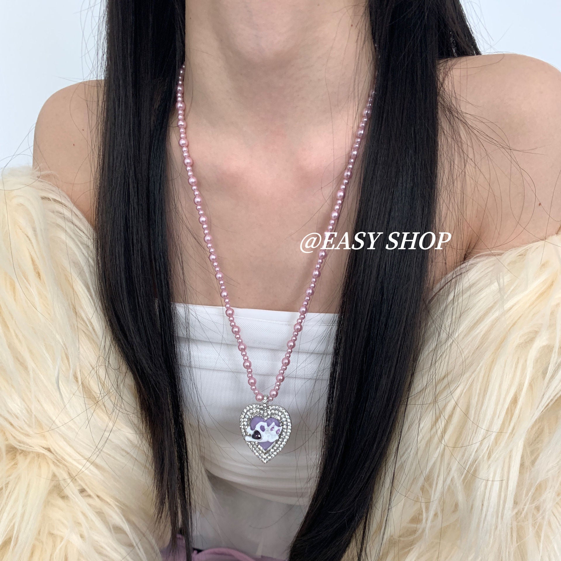 Wholesale Heart Red Apple  Necklace