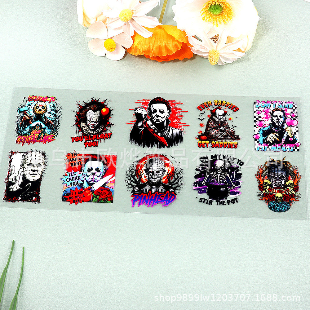 Wholesale 16oz cartoon transfer stickers,  crystal stickers,  tear-off crystal labels,  glass stickers