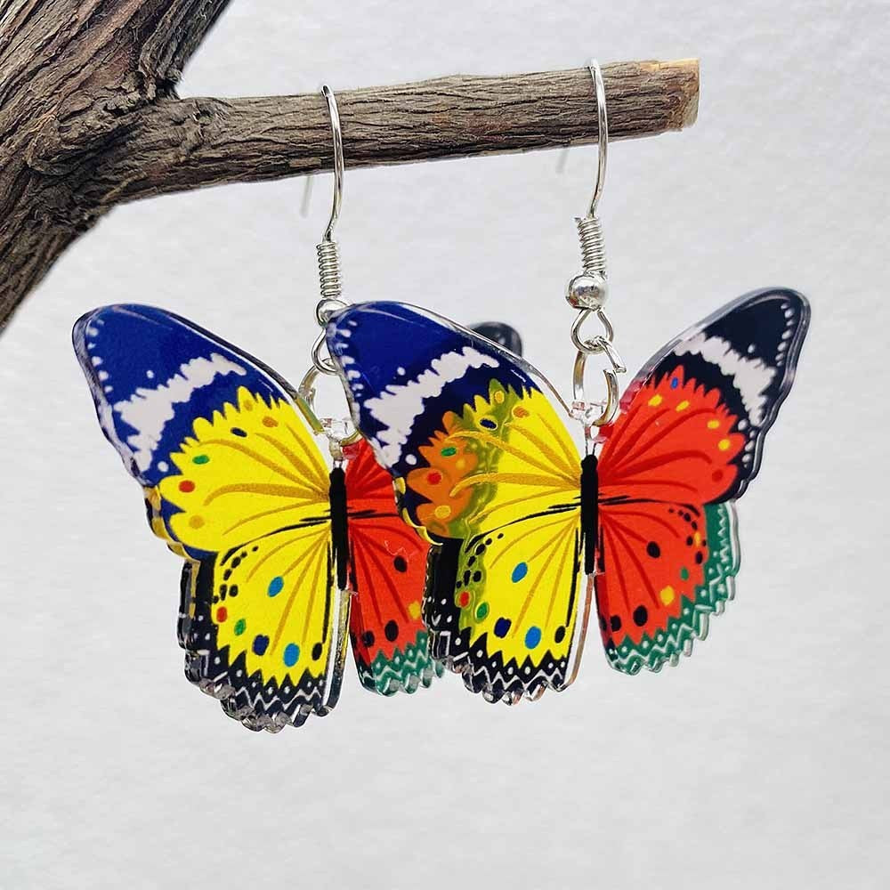 Wholesale Butterfly Colorful Retro Creative Earrings