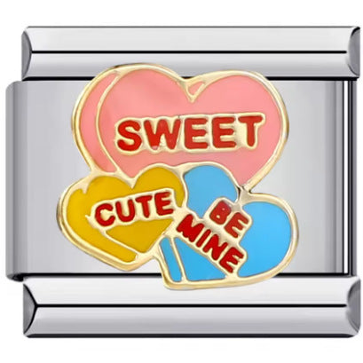 Wholesale Italian Charm Bracelet 9mm DIY Splicing Cute English Stainless Steel Composable Bracelet