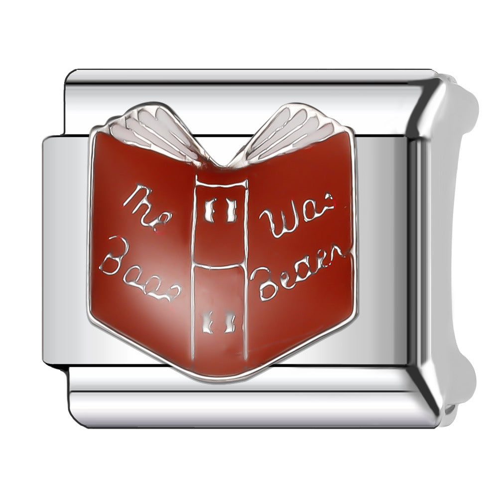 Wholesale Italian Charm Bracelet 9mm DIY Splicing Tutorial Student Series Stainless Steel Composable Bracelet